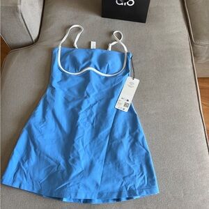 ALO Yoga Airbrush Streamlined Dress Crystal Clear Blue